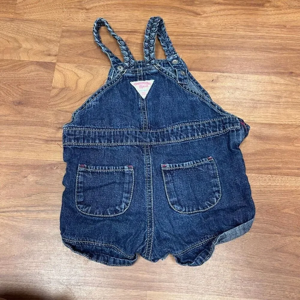 OshKosh B'gosh Bib Denim Shortalls Overalls Size 24 Months